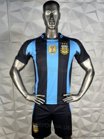 Uniforme Soccer Argentina Local 2024 Negro/Azul