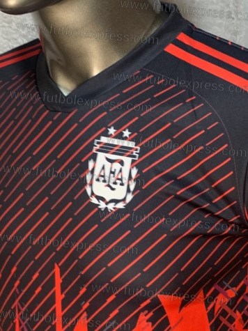 Uniforme Soccer Argentina Visita 2022 Rojo/Negro