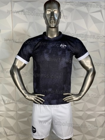 Uniforme Soccer Australia Local 2022 Negro/Blanco
