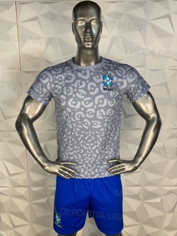 Uniforme Soccer Brasil Local 2022 Gris
