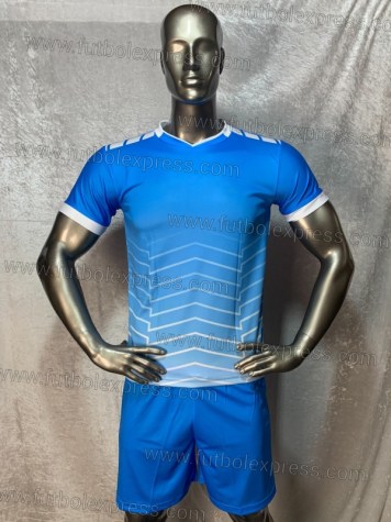 Uniforme Soccer Generico Azul Celeste y Blanco