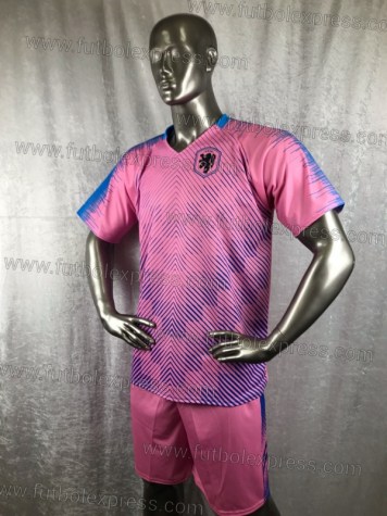 Uniforme Soccer Holanda Visita 2018 Rosa