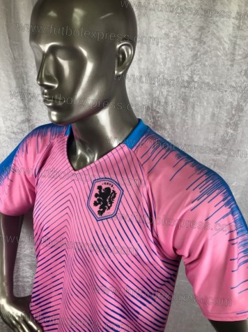 Uniforme Soccer Holanda Visita 2018 Rosa
