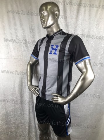 Uniforme Soccer Honduras Visita 2018 Gris/Negro