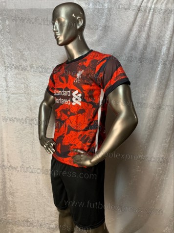Uniforme Soccer Liverpool Visita 2020-21 Rojo/Negro