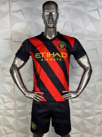 Uniforme Soccer Manchester City Visita 2022-23