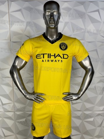 Uniforme Soccer Manchester City Visita 2022-23 Amarillo