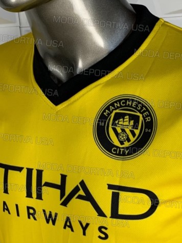 Uniforme Soccer Manchester City Visita 2022-23 Amarillo