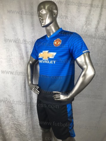 Uniforme Soccer Manchester United Local 2018-19 Azul Rey