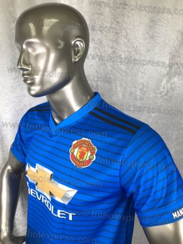 Uniforme Soccer Manchester United Local 2018-19 Azul Rey