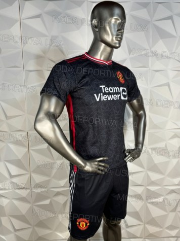 Uniforme Soccer Manchester United Local 2023-24 Negro