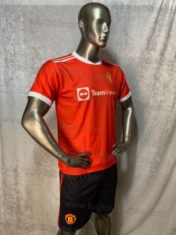 Uniforme Soccer Manchester United Local 2021-22 Rojo/Negro
