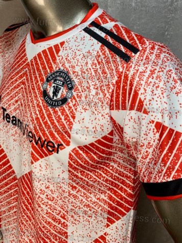 Uniforme Soccer Manchester United Tercero 2021-22 Rojo/Blanco