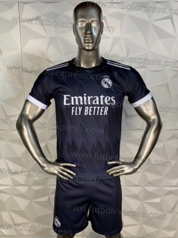 Uniforme Soccer Real Madrid Visita 2022-23 Negro