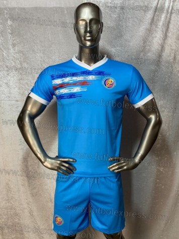 Uniforme Soccer Costa Rica Local 2021-22 Azul: Uniforme de futbol soccer replica modelo Costa Rica Local 2021-22, incluye playera azul, short azul, y numeros en la espalda.